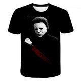 Michael Myers T Shirt Short Sleeve round Neck Pullover Men's T-shirt Short Sleeve