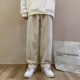 Mens Corduroy Pants Spring Straight Pants Men's Casual Loose Cropped Pants