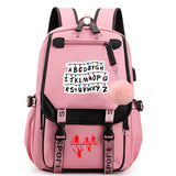 Stranger Things Hellfire Club Backpack USB Charging Backpack Student Schoolbag