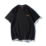 Men's T-Shirt Summer Men's Solid Color round Neck Embroidered T-shirt