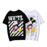 Spring/Summer OW Cartoon Mouse Print Men's and Women's Loose ShortSleeved Tshirt Owt t shirt