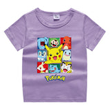 Children Pokemon Pikachu T Shirt Children Summer Clothing Short Sleeve T-shirt Male