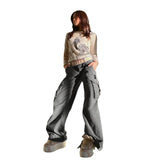 Julia Fox Low Rise Trousers Vintage Straight-Leg Denim Casual Trousers
