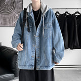 Men Denim Jacket Men's Spring and Autumn Loose Jacket Casual Jacket