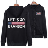 Let's Go Brandon Hoodie English Letters Fashion Hooded Zipper Sweatshirt
