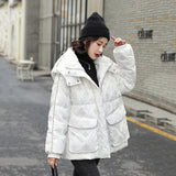 Women Winter Coats Puffer Jacket Down Coat New National Fashion Luminous Down Jacket Women's Short Street