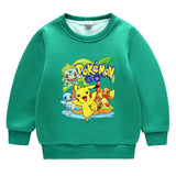 Children Pokemon Pikachu Hoodie Brushed Hoody Double Layer Thickened
