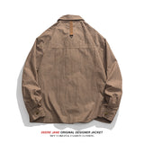 Men Jacket Spring Jacket Men Couple Striped Loose-Fitting Coat Top