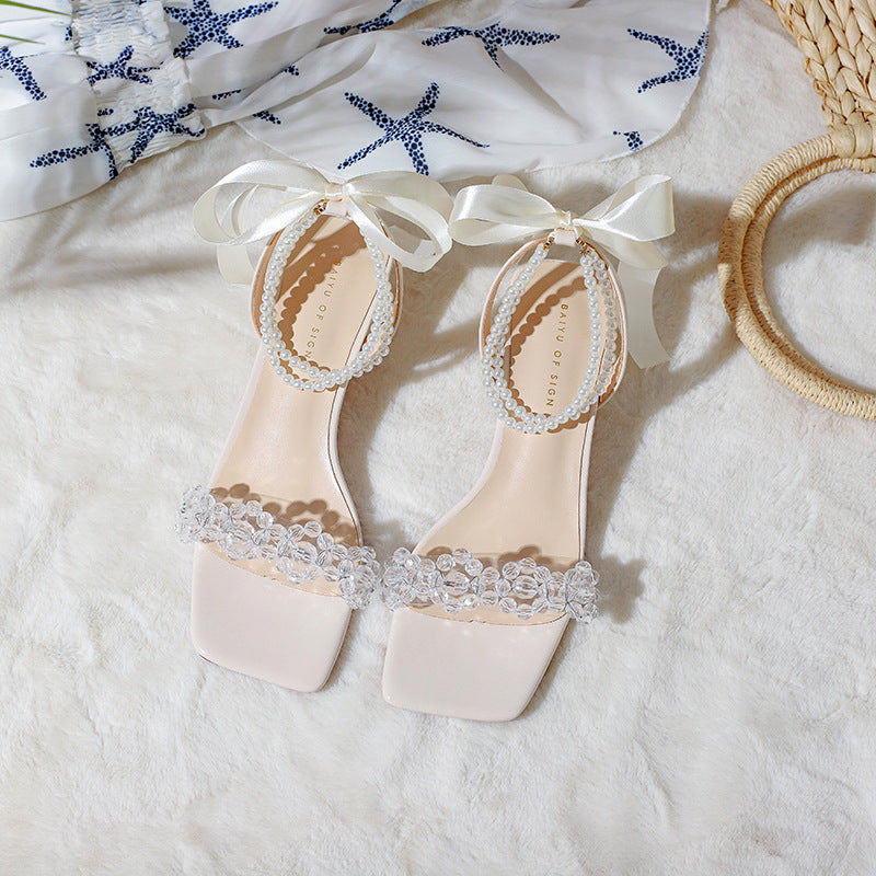 Nude Strappy Block Heels Chunky Heel Sandals