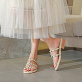 Nude Strappy Block Heels Chunky Heel Sandals