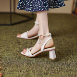 Nude Block Heel Peep Toe Sandals