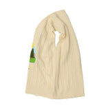 Men Sweater Vest BF Idle Style Embroidered Knitwear Vest Men's Loose V-neck Sweater Vest Coat