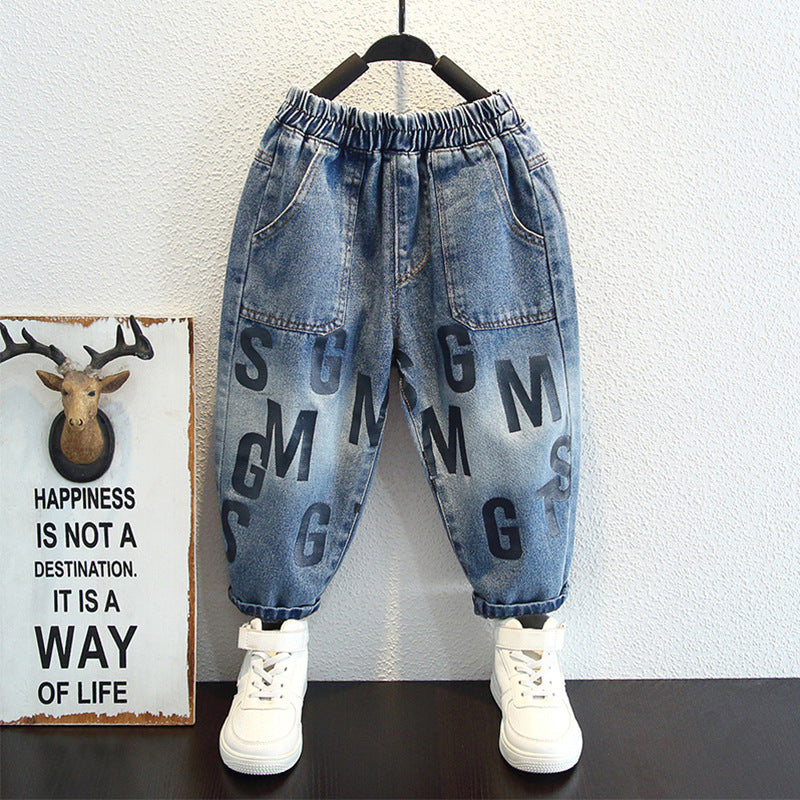 Toddler Boys Pants Boys' Spring and Autumn Casual Jeans Children