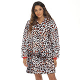 Hoodies Blankets Wearable Hooded Blanket Sofa Cover Fleece-Lined Warm Pajamas
