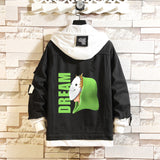 Comic Denim Jacket Dreamwastaken Man and Woman Cartoon Denim Coat Top