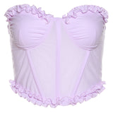 Music Festivals Rave Outfits Girls Tops Summer Women's Fashion Sexy See-through Vest