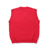 Men Sweater Vest Cartoon Character Jacquard Sweater Vest Men's BF Idle Style V-neck Sleeveless Sweater Vest