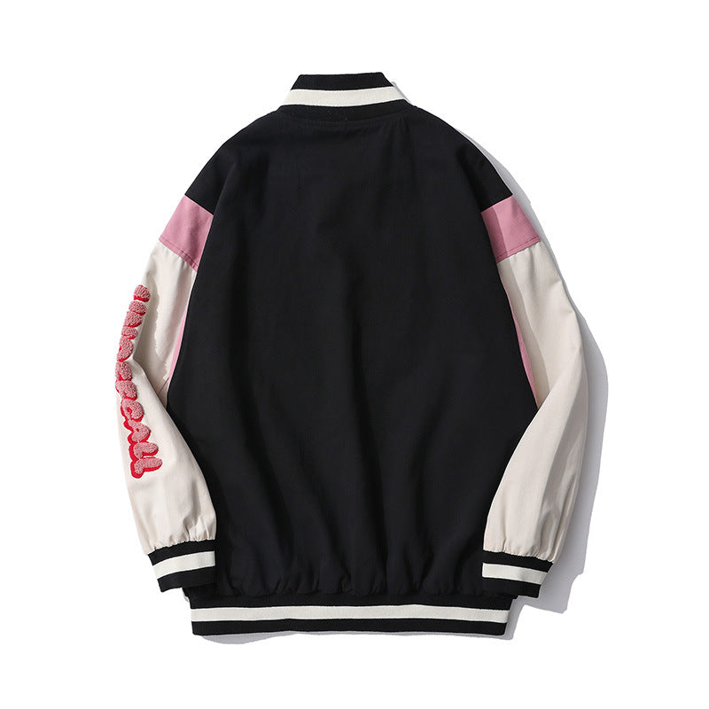 Varsity Jacket Vintage Retro Embroidered Baseball Uniform Love Letter Jacket Men's Hip Hop Spring and Autumn Couple Oversize Jacket