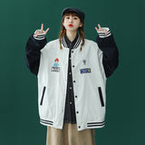 Jock Jacket Baseball Uniform Coat Men's Clothing Spring and Autumn Loose Stitching Jacket Couple Embroidered Clothes