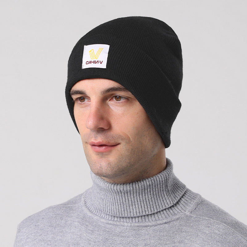 Men Winter Hats Winter Warm Knitted Hat Men's Solid Color