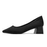 Nude Block Heels Closed Toe Chunky Heel Pumps Women's Spring Women's Shoes