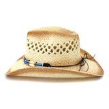 Straw Cowboy Hats Men Women Outdoor Sun-Proof Beach Hat Straw Cowboy Hat