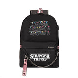 Stranger Things Hellfire Club Backpack Stranger Things School Bag USB Charging Backpack Large Capacity Travel Bag