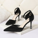 Nude Block Heels Closed Toe Sandals