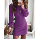 Winter Formal Dresses Solid Color Backless Siamese Mid-Rise Mini Dress