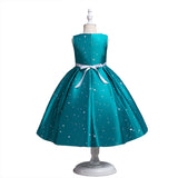 Toddler Girls Sequin Gown Dress Christmas Costume Dress Skirt Cartoon Print Children Princess Dress