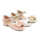 Flat Dress Sandals Summer Low Heel Bow Buckle Sandals