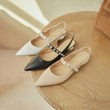 Flat Dress Sandals Spring/Summer Pointed Pearl Back Sandals