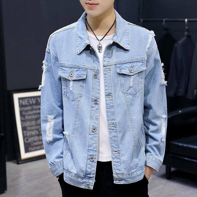 Men Denim Jacket Autumn Coat Men's Casual Jacket Top Clothes