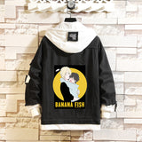 Comic Denim Jacket Men's and Women's Clothing Hooded Sweater Denim Jacket