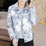 Paisley Denim Jacket Spring and Autumn Hooded Jacket Men's Autumn Jacket