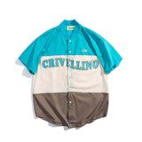 Baggy Baseball Jersey Summer Letter Multicolor Printing Cotton Short Sleeve Casual Shirt