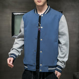 Blue Varsity Jacket Autumn Baseball Uniform Men's Jacket Baseball Collar Stitching Pilot Jacket Men's Spring and Autumn Top Clothes