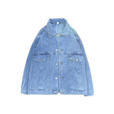 Men Denim Jacket Men's Fall Winter Coat Denim Jacket