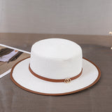 Italian Fedora Hats Short Brim Straw Hat Women's Summer Top Hat