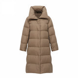 Women Winter Coats Puffer Jacket Down Coat Autumn and Winter Large Lapel White Duck Down Jacket Winter Clothing Coat