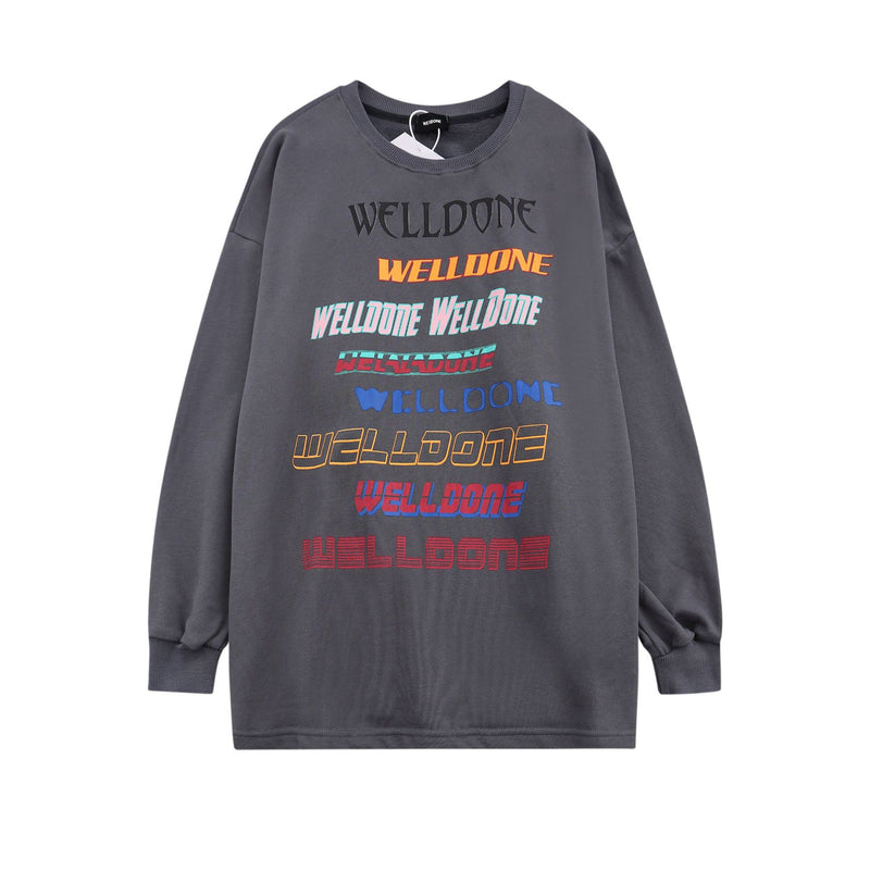 We11 Done Sweatshirts Color Letter Sweater Women's Loose