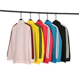 Palm Angels Sweatshirts Angel Black and White Striped Stand Collar Jacket Men's Sports Jacket