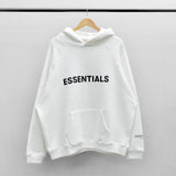 Fog Fear of God Essentials Hoodie Double Line Drop Shoulder Sweatshirt Alphabet plus Velvet Hoodie