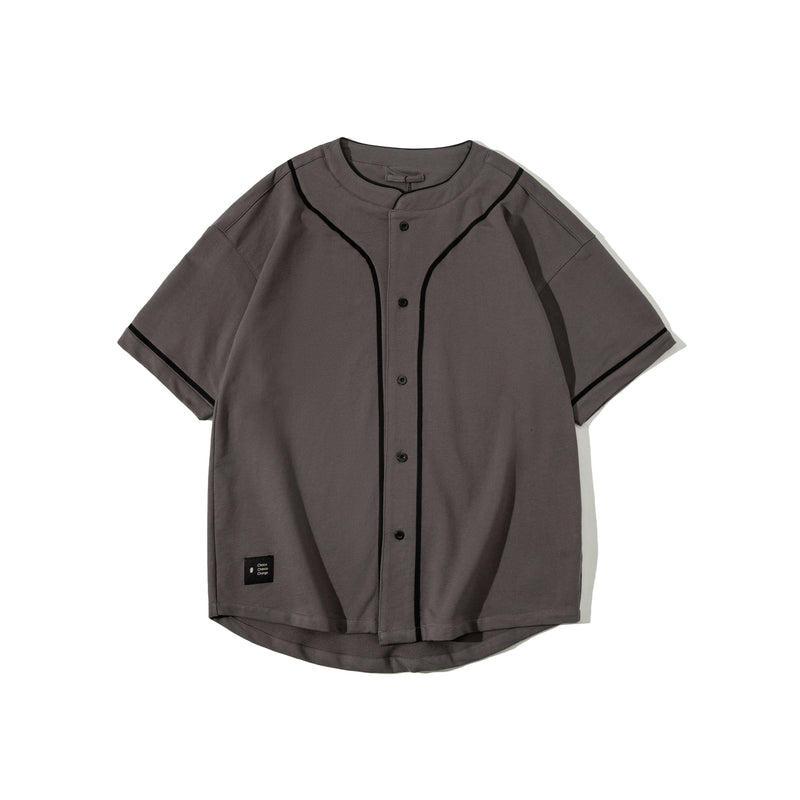 Baggy Baseball Jersey Men's Clothing Summer Baseball Collar Cardigan T-shirt Men's Loose