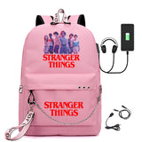 Stranger Things Hellfire Club Backpack Stranger Things Printed USB Backpack Student School Bag