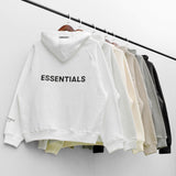 Fog Fear of God Essentials Hoodie Multiline Reflective Letter Zipper Hooded Cardigan Coat