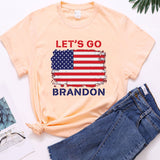 Let's Go Brandon T Shirt Women's Top Printed Short Sleeve T-shirt Women