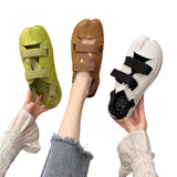 Women Open Toe Sandals Flats Round Toe Flat Bottom Casual Sandals