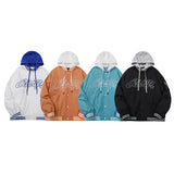 Baby Blue Varsity Jacket Spring and Autumn Coat Men's Hooded Jacket