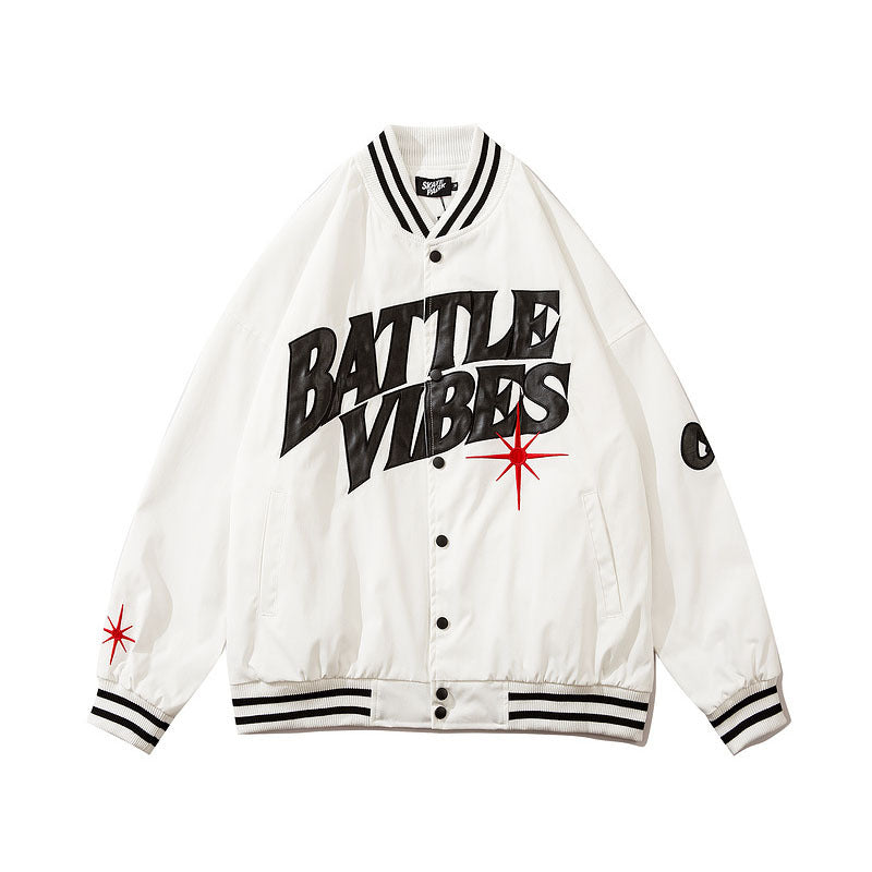 Mens Fall Outfits Retro Alphabet Embroidered Baseball Uniform Coat Men Baggy Casual Jacket